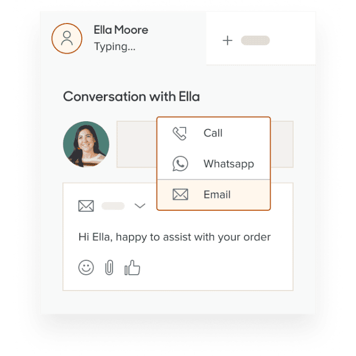 Product screen: Chat window options