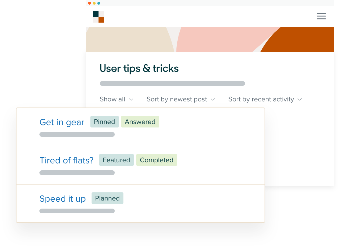 Community Forum highlighted posts with post-tags