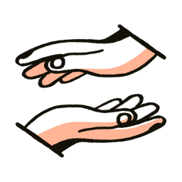 Två händer placerad ovanpå varandra, vilket representerar hur AI kan stödja supportmedarbetare.